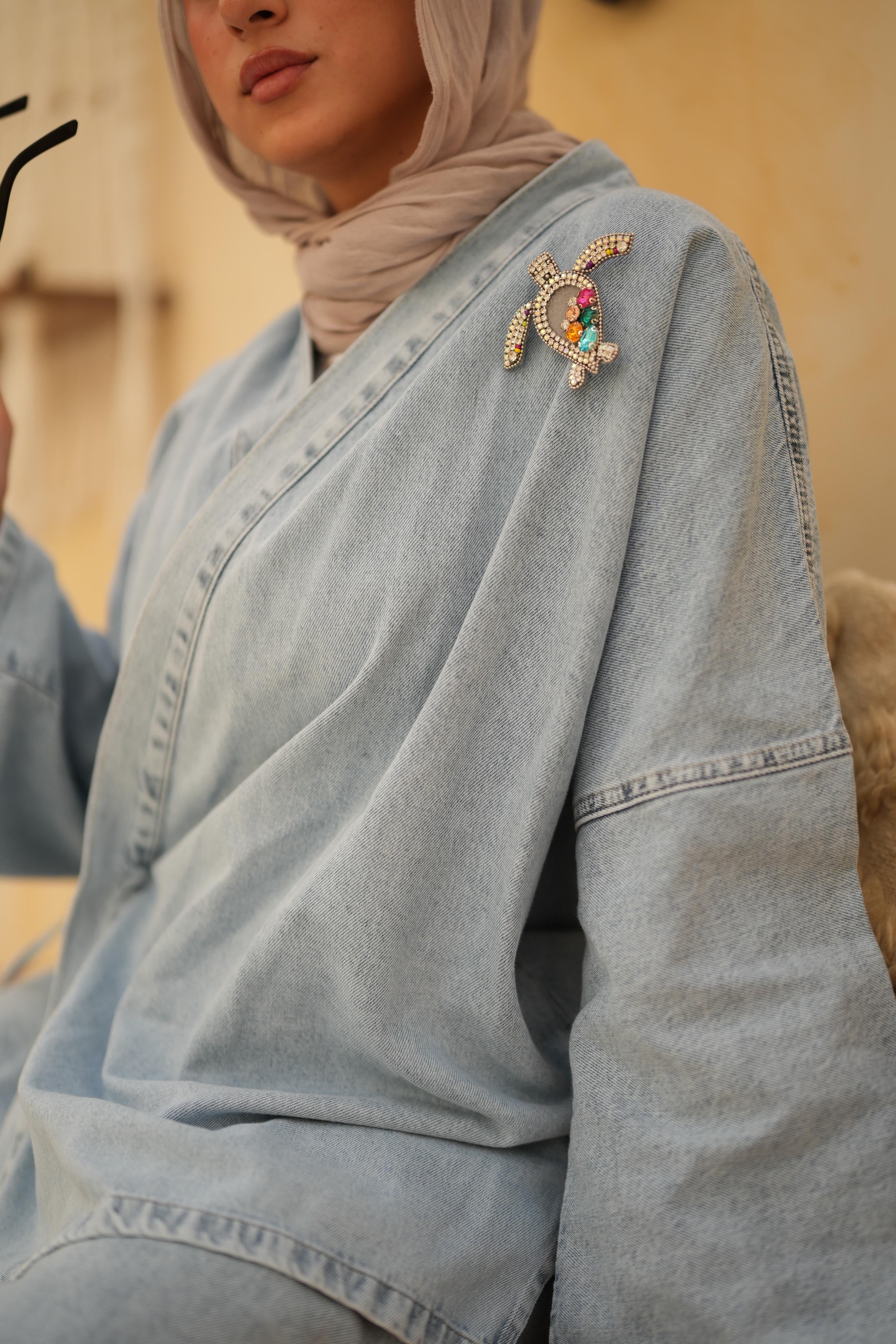 Criss Cross Essential Denim Jacket Only-Light Blue