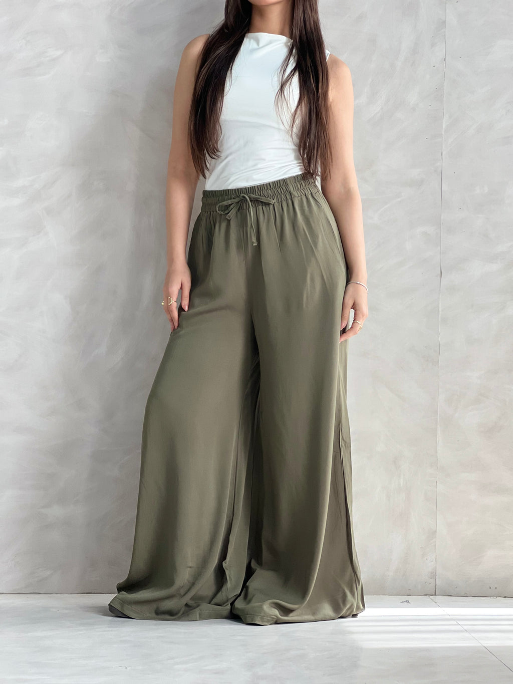 To-Go Summer Wide-Leg Linen Pants- Olive