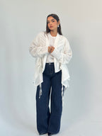 Fingers Linen Kimono- white