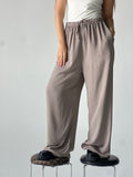 Summer Linen Elastic Waist Pants – Dirty Grey