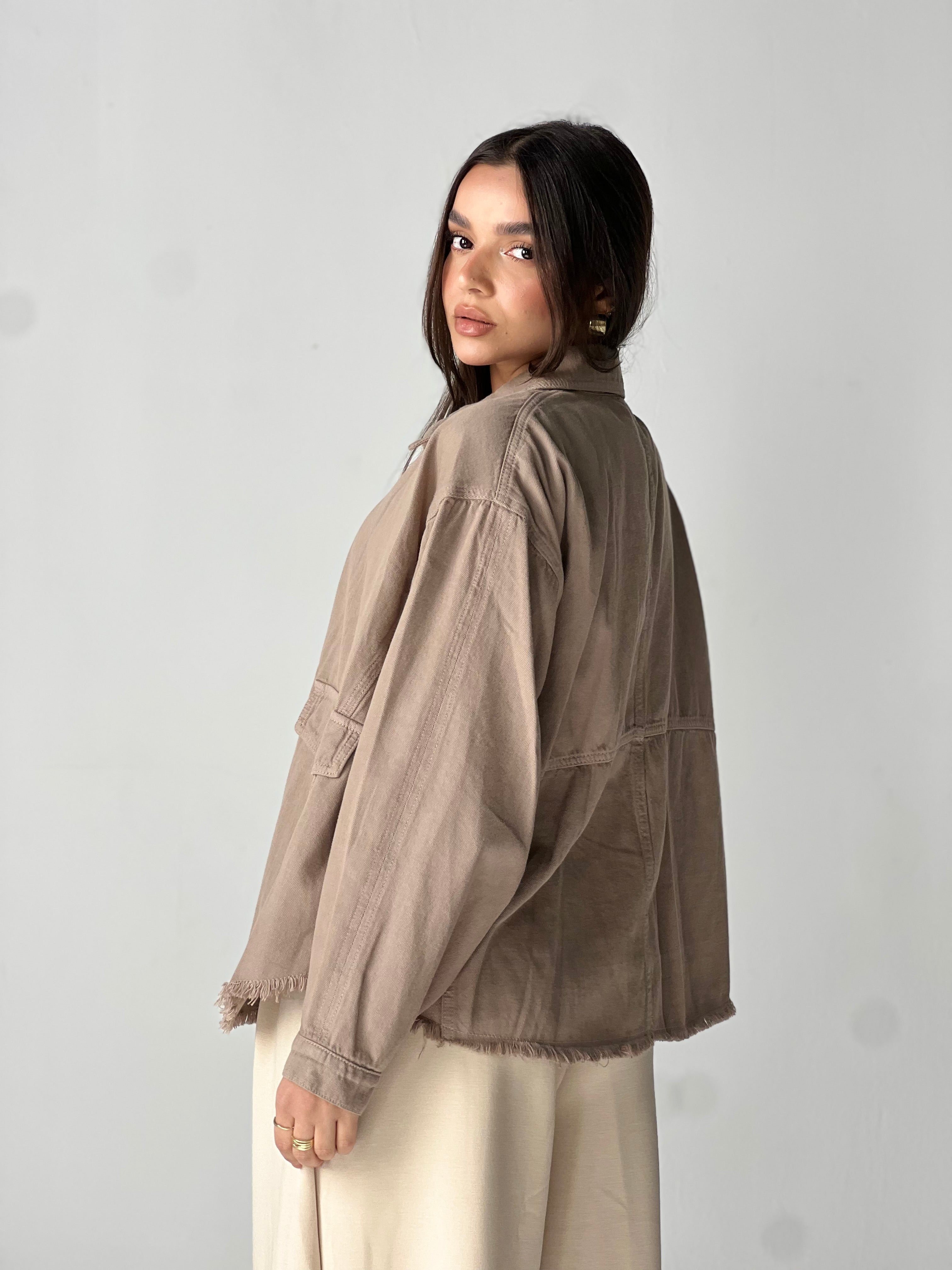 Ease Summer Oversized Jacket-Cafe