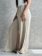 To-Go Summer Wide-Leg Linen Pants-Biege