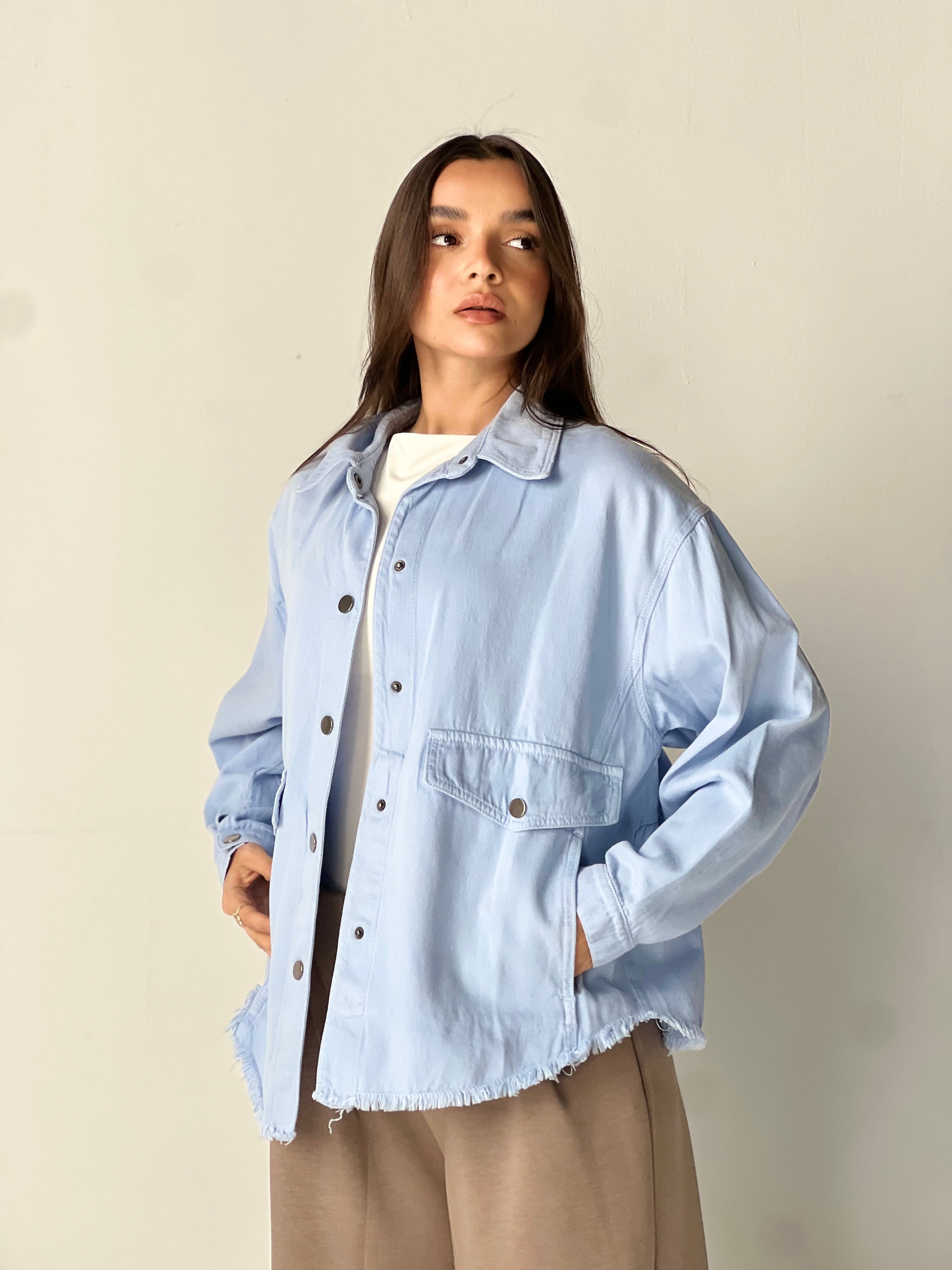 Ease Summer Oversized Jacket- Light blue
