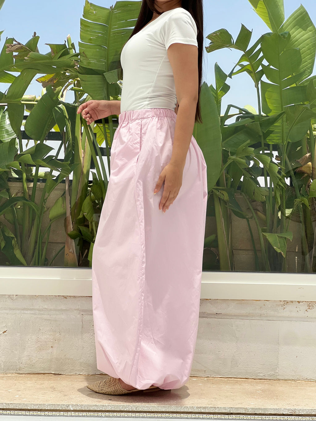 Oversized Balloon Pants-Pink