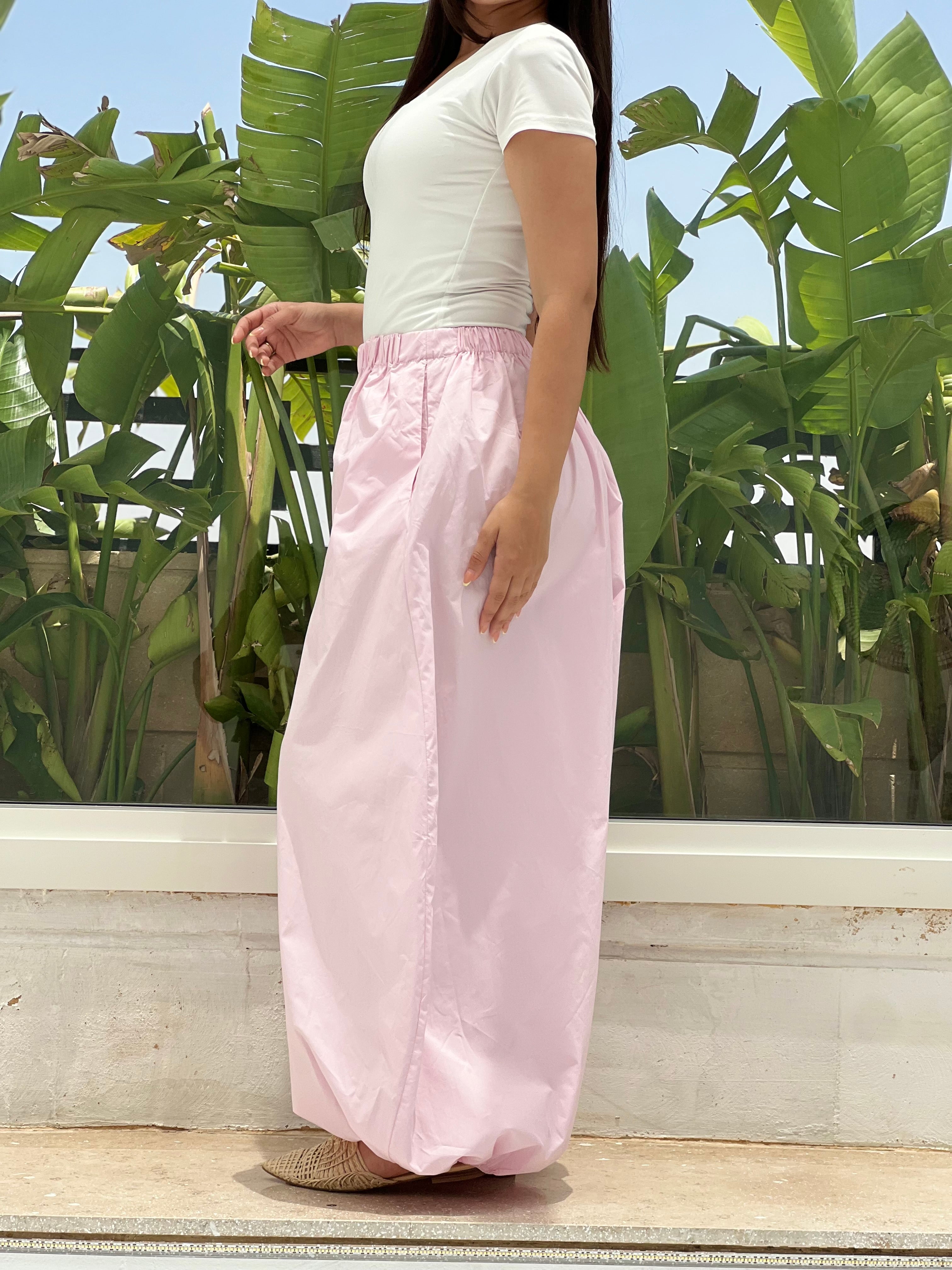 Oversized Balloon Pants-Pink