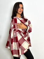 Lina Scarfed Coat- Women-Maroon