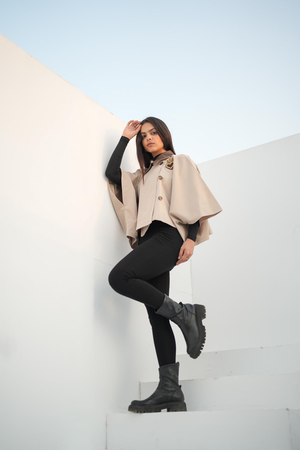 Flare blouse -Beige