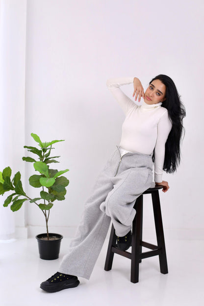 Doubled waistband trouser- melton