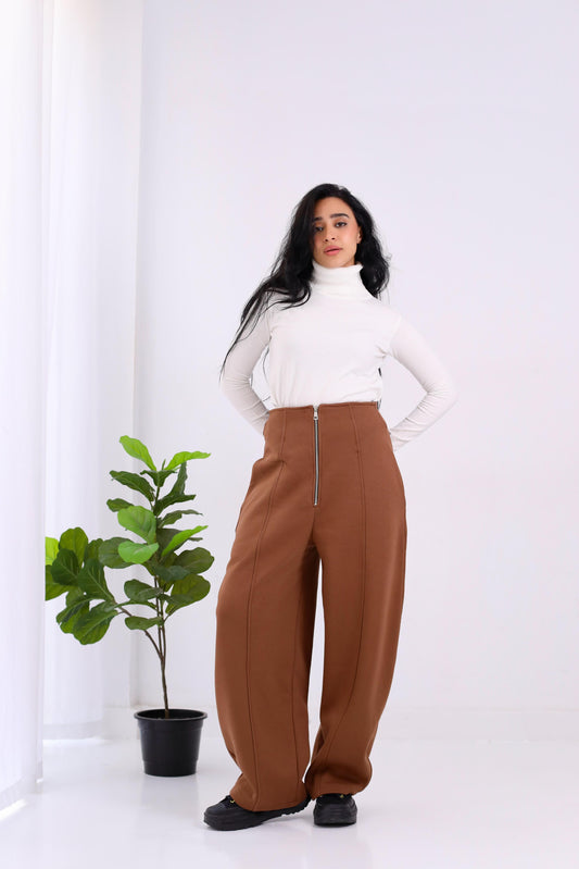 Doubled waistband trouser- melton