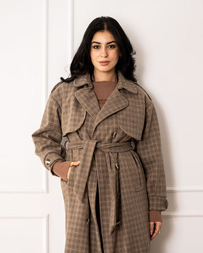 Vintage coat padded from inside-Brown