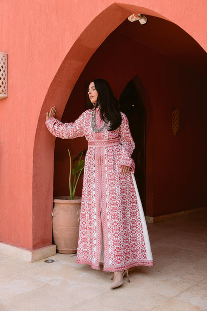 Luxurious Handcrafted Embroidered Kaftan-red