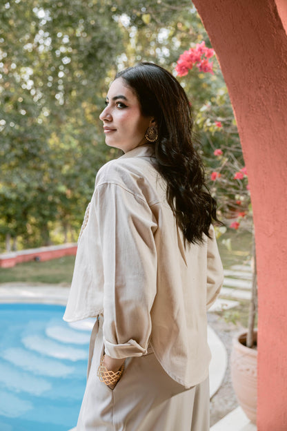 Heart denim jacket- Handmade