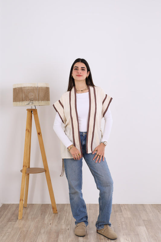 Short sleeves kimono brown