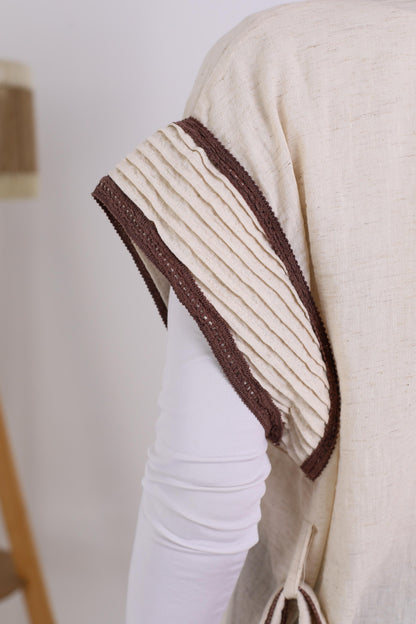 Short sleeves kimono brown