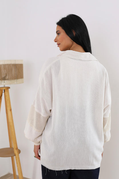 Linen shirt- long sleeves- offwithe