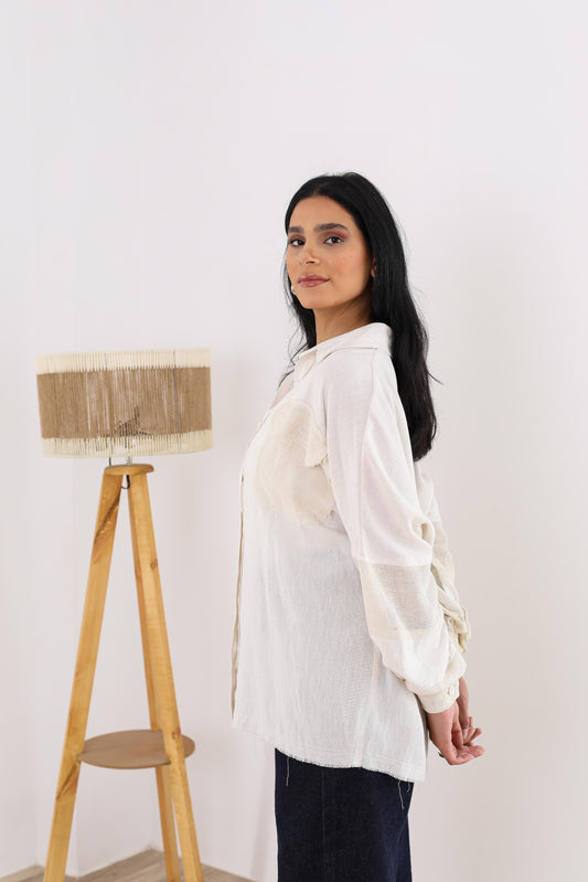 Linen shirt- long sleeves- offwithe