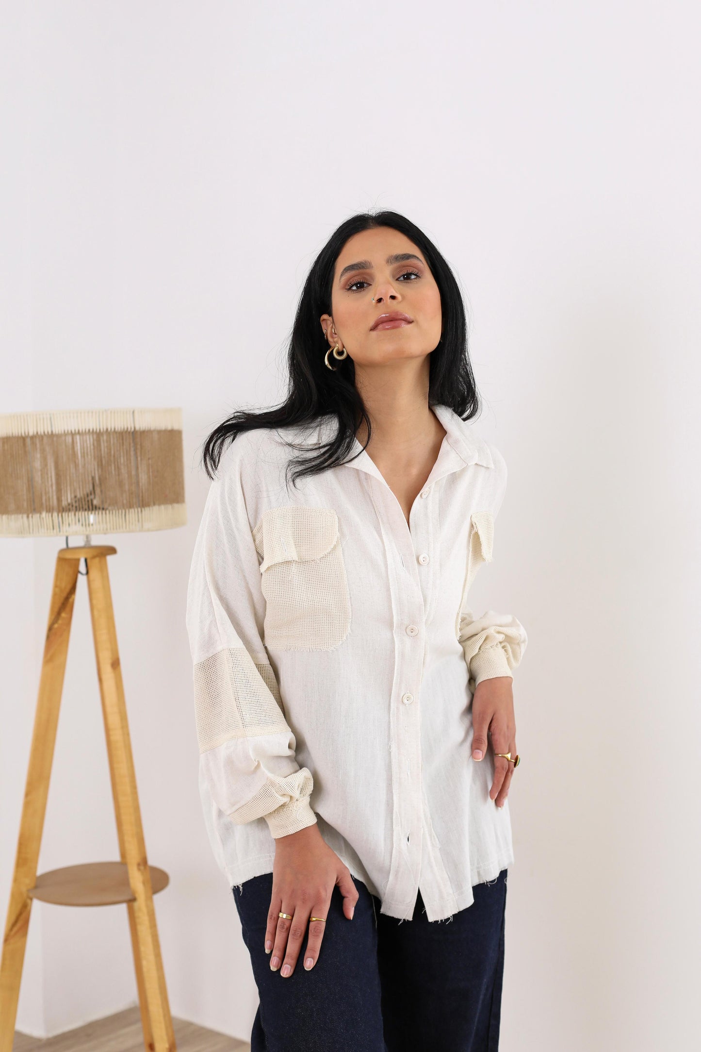Linen shirt- long sleeves- offwithe