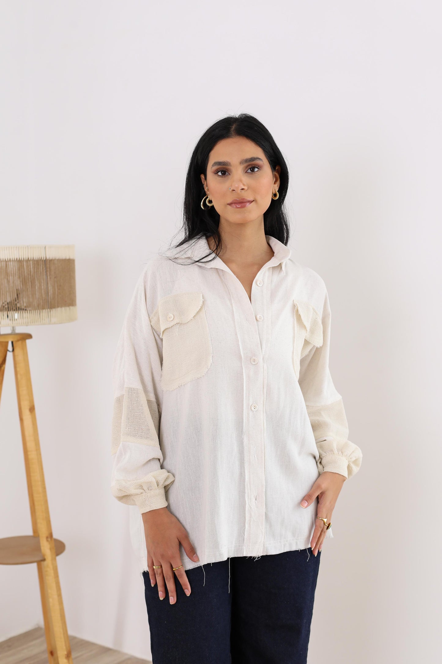Linen shirt- long sleeves- offwithe