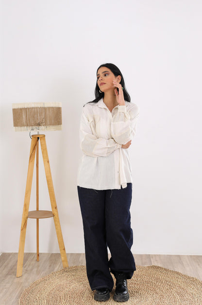 Linen shirt- long sleeves- offwithe