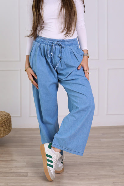 Everyday denim pants-dark blue