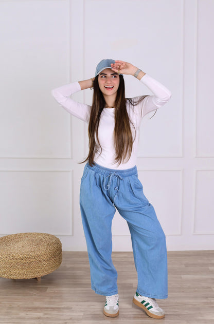 Everyday denim pants-dark blue