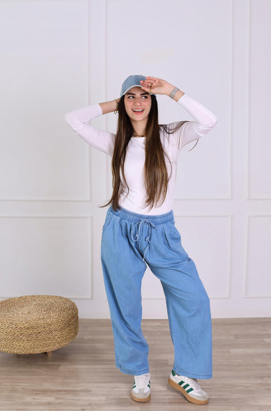 Everyday denim pants-dark blue