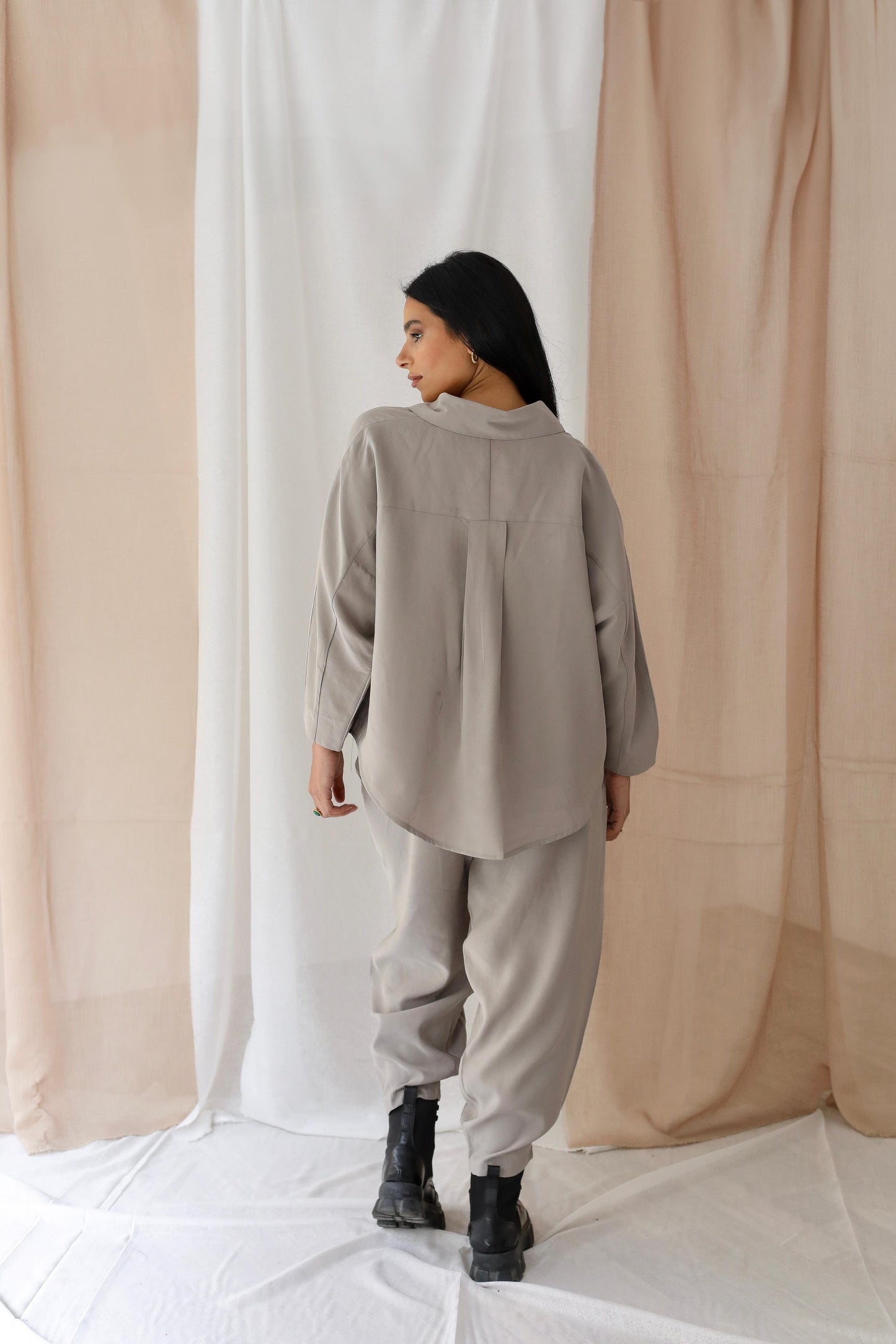 Minimalist Luxe Relaxed Set-oversized- Grey