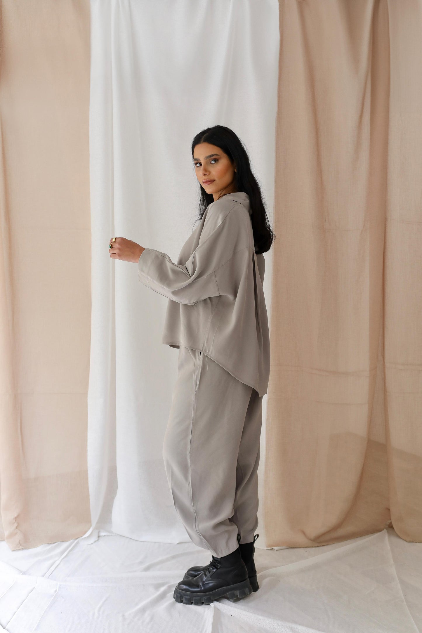 Minimalist Luxe Relaxed Set-oversized- Grey