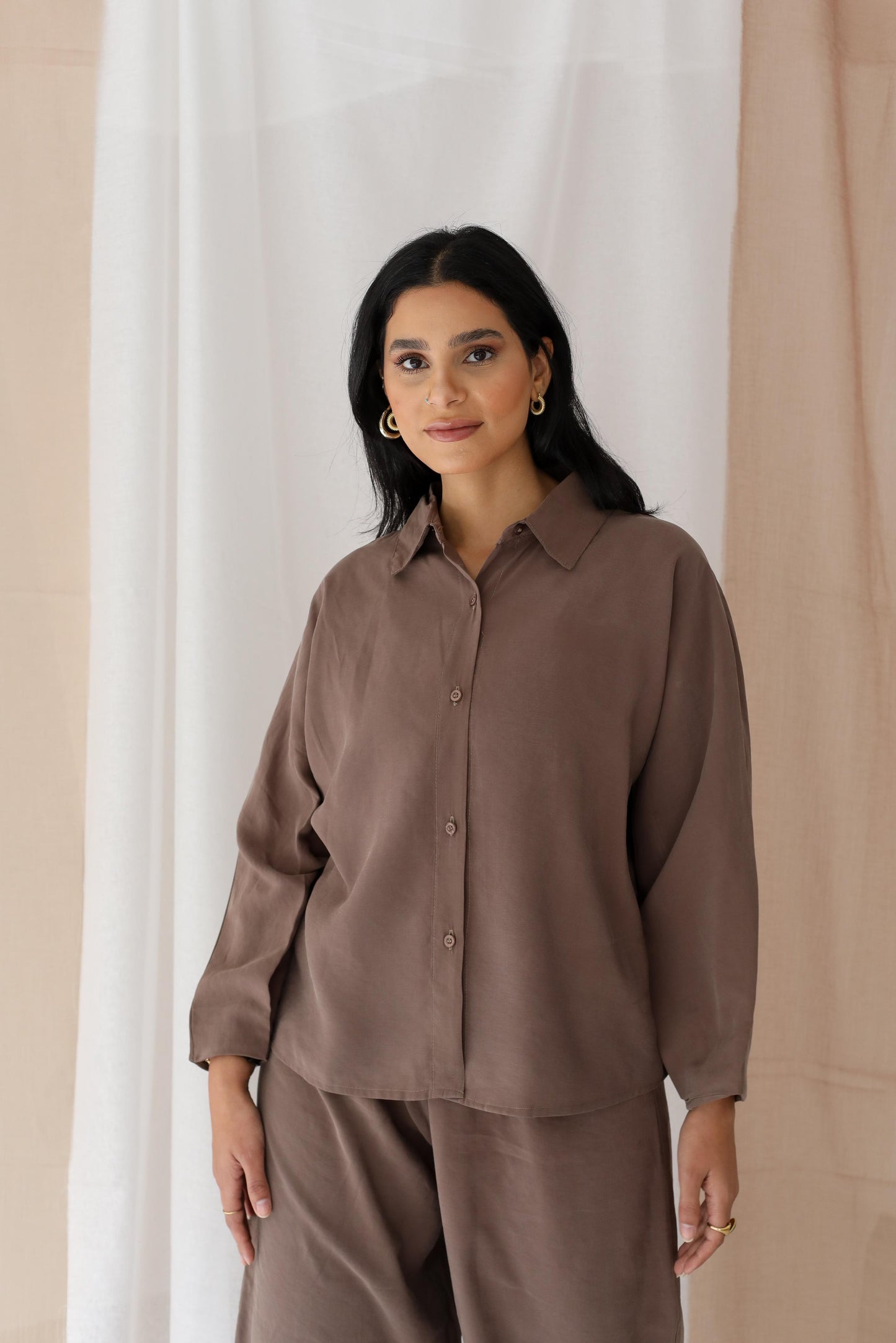 Minimalist Luxe Relaxed Set-oversized- Brown