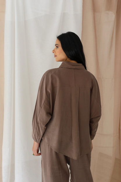 Minimalist Luxe Relaxed Set-oversized- Brown