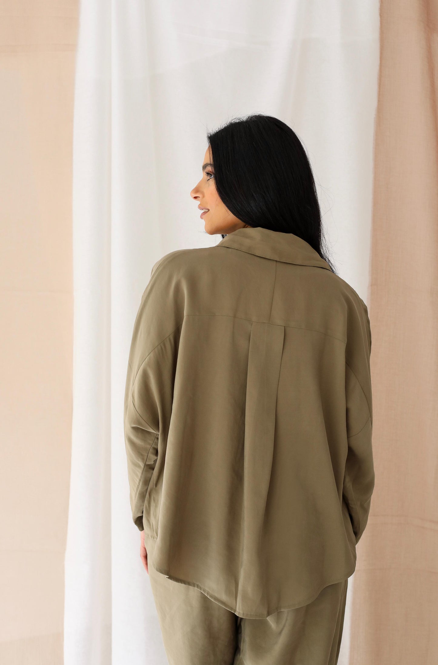 Minimalist Luxe Relaxed Set-oversized- Olive