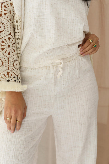 Moonlit Lace Set embroidered -off white