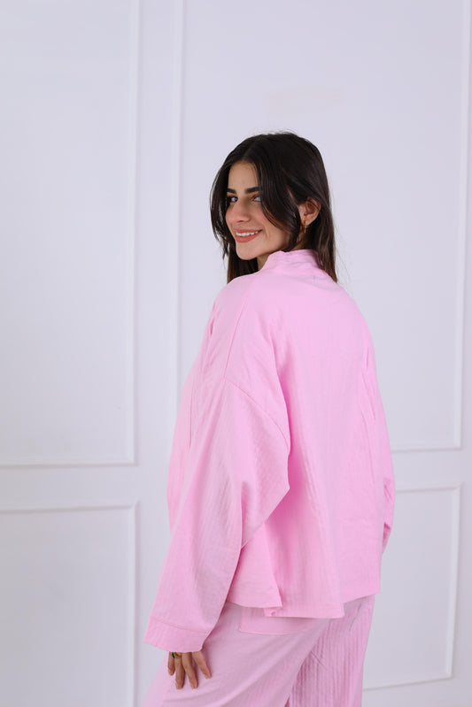 Blush Linen Luxe Set- baby pink