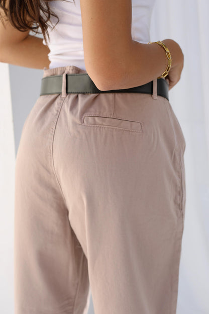 Palm Gabardine Trousers with black belt
