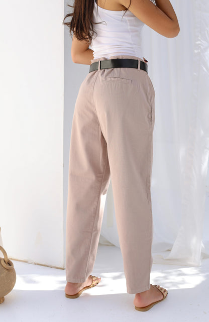 Palm Gabardine Trousers with black belt