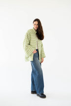 Meadow Stripes Jacket-Women-Green