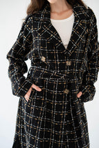 Cozy Check Coat -Black-Women