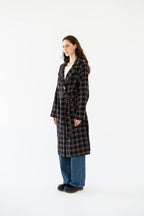Cozy Check Coat -Black-Women