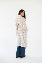 Cozy Check Coat -White-Women
