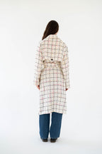 Cozy Check Coat -White-Women
