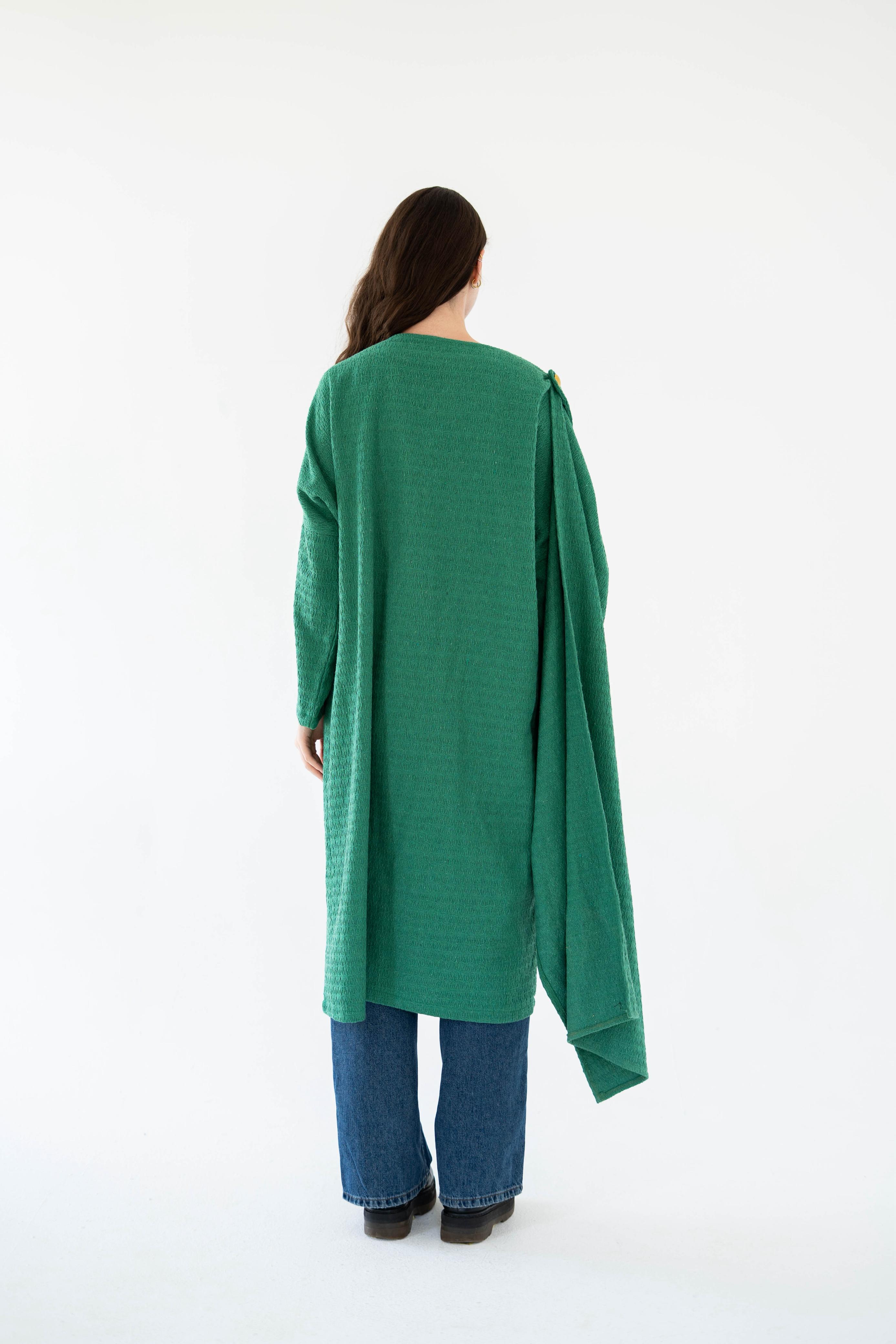 Lina Scarfed Coat- Women-Green