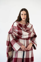 Lina Scarfed Coat- Women-Maroon