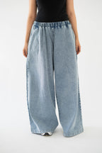 Essential Wide-Leg Denim- Light Blue