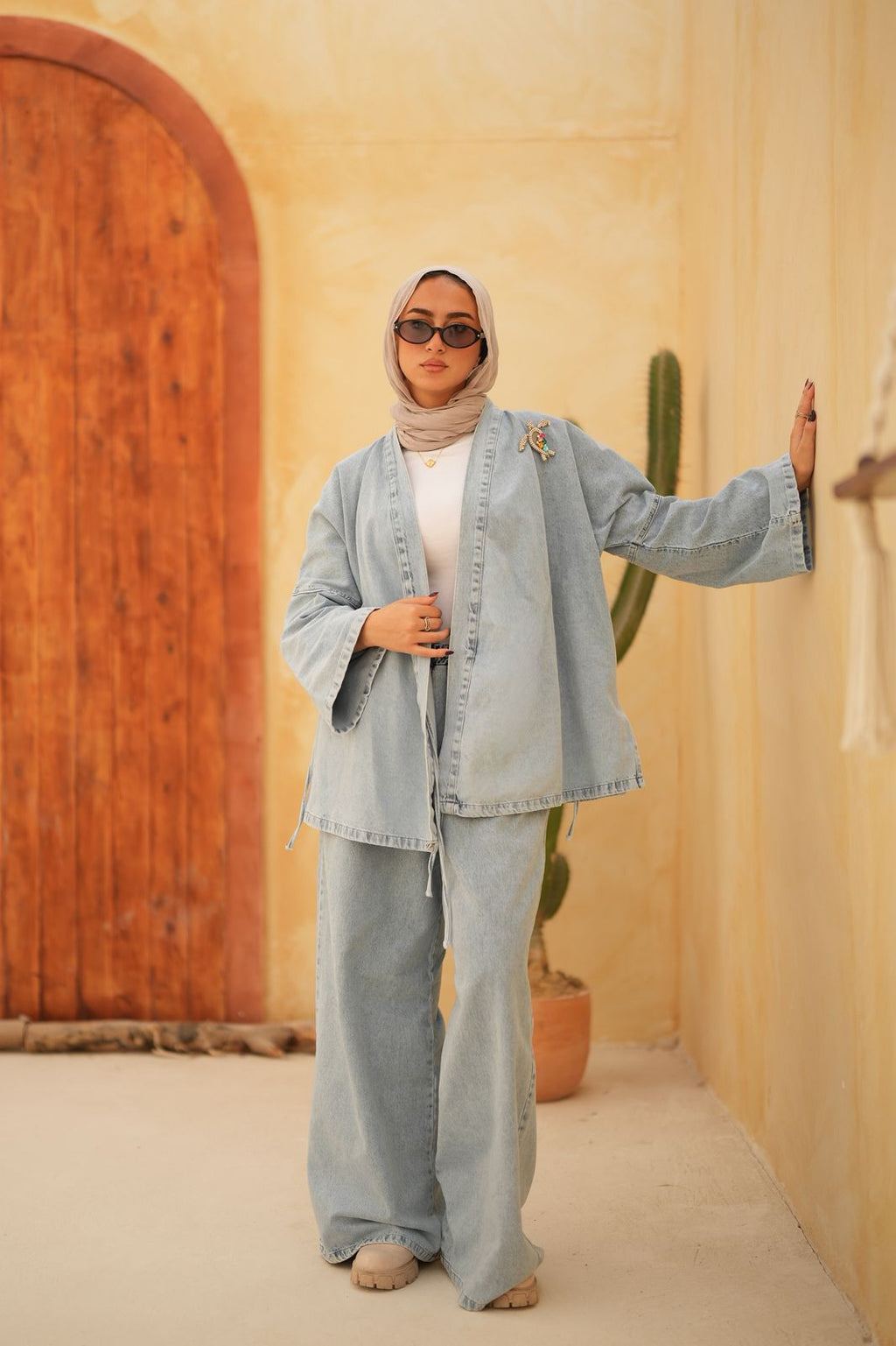 Criss Cross Essential Denim Jacket Only-Light Blue