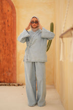 Criss Cross Essential Denim Jacket Only-Light Blue