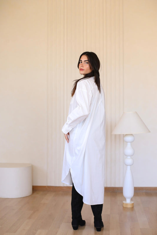 High low white shirt