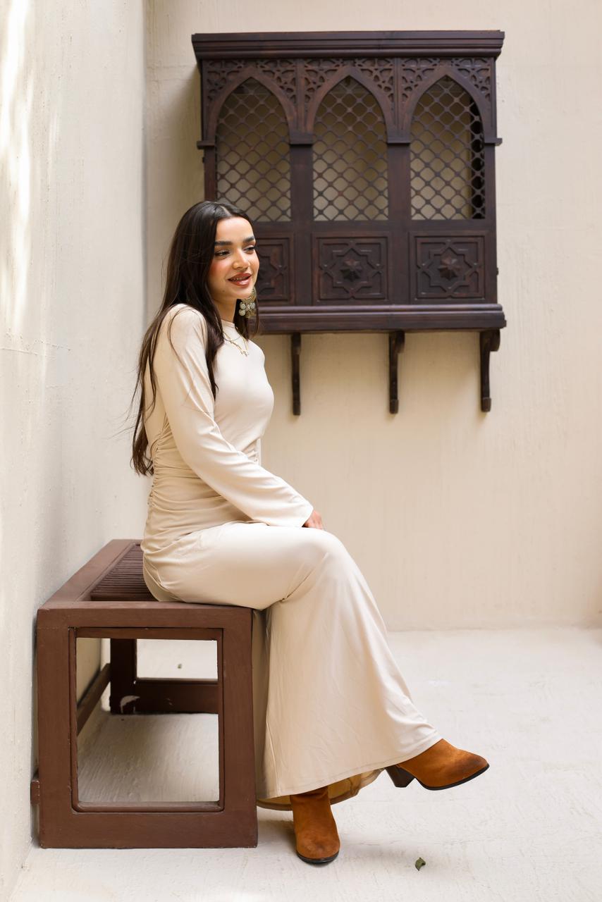 Layali Definition Dress-Beige