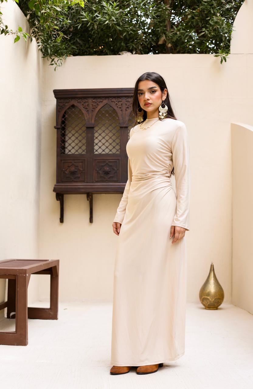 Layali Definition Dress-Beige