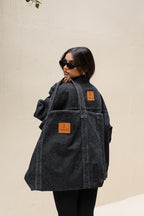 Denim Statement Bag - Grey
