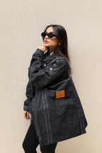 Denim Statement Bag - Grey